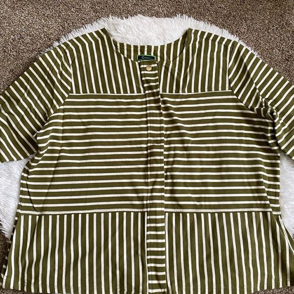 C. Wonder Jacket Striped Green Womens Size 24W - Picture 7 of 9